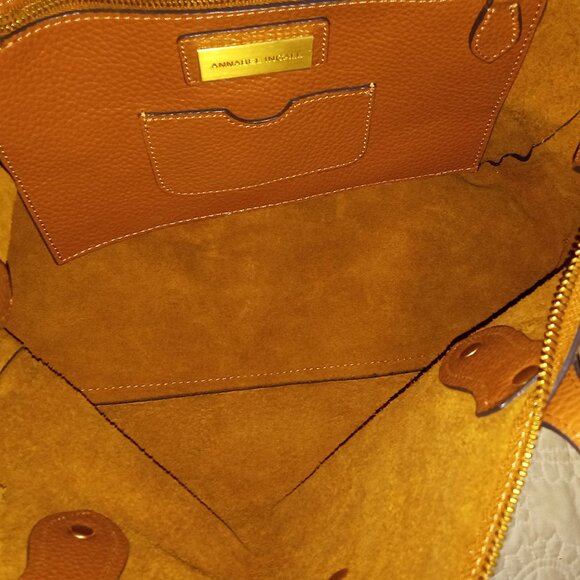 Annabel Ingall Camille Cognac Leather Satchel Crossbody - Picture 5 of 8